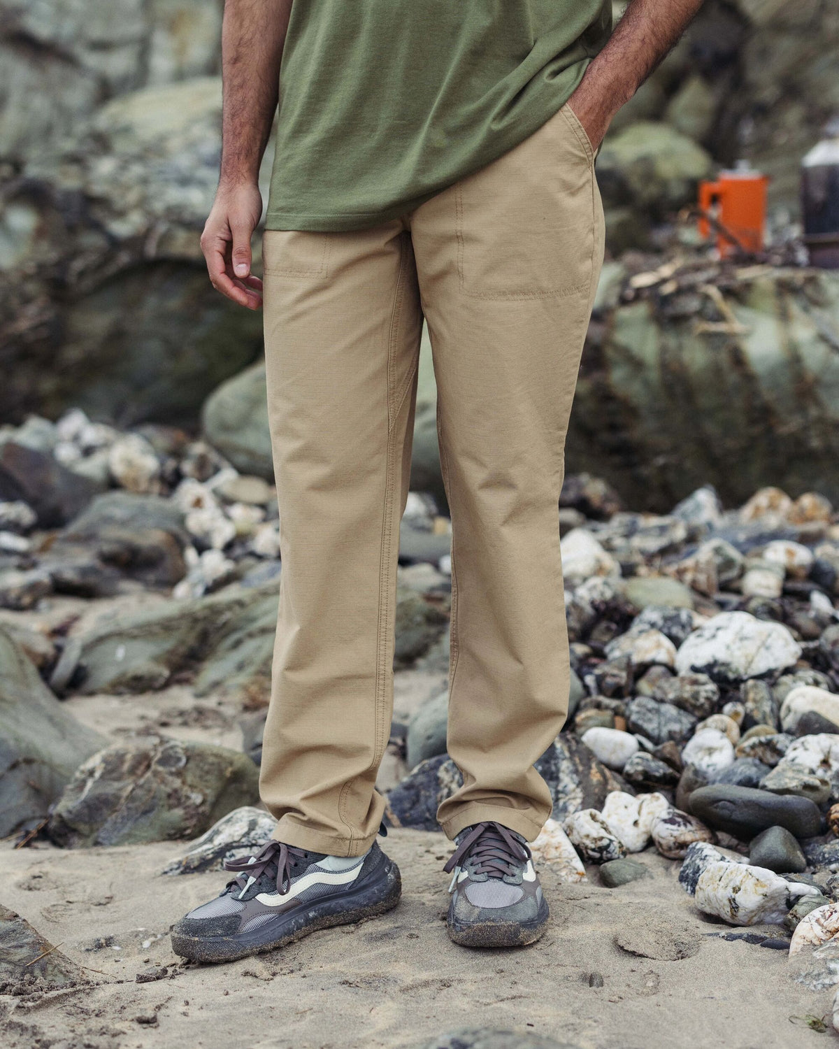 Rif-Raf Cotton Ripstop Trouser - Biscuit - Lifestyle