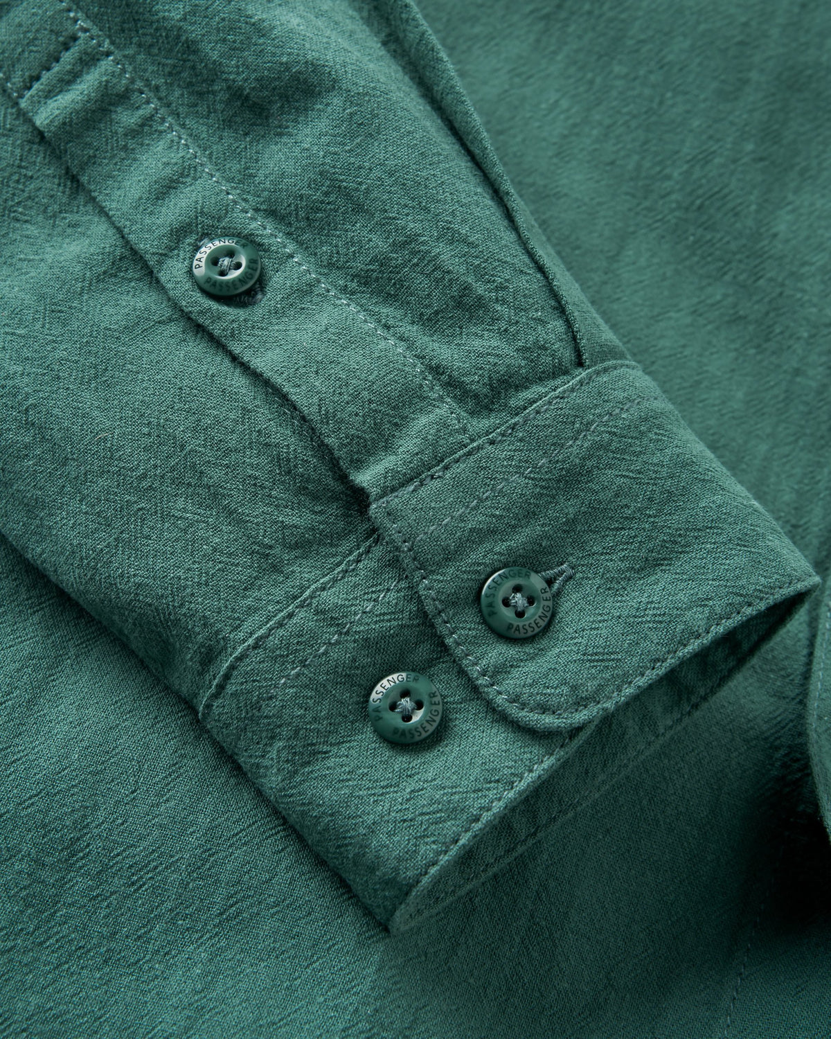 Arica Textured Cotton Shirt - Deep Ocean - Flatlay