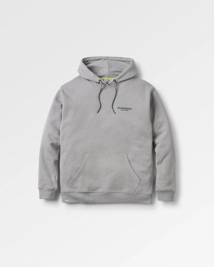Waves & Trees Cotton Hoodie - Steel Grey - Flatlay