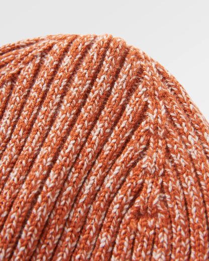 Fisherman Marl Beanie - Burnt Orange - Flatlay
