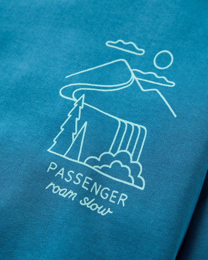 Slow Escape Cotton Sweatshirt - Tidal Blue - Flatlay