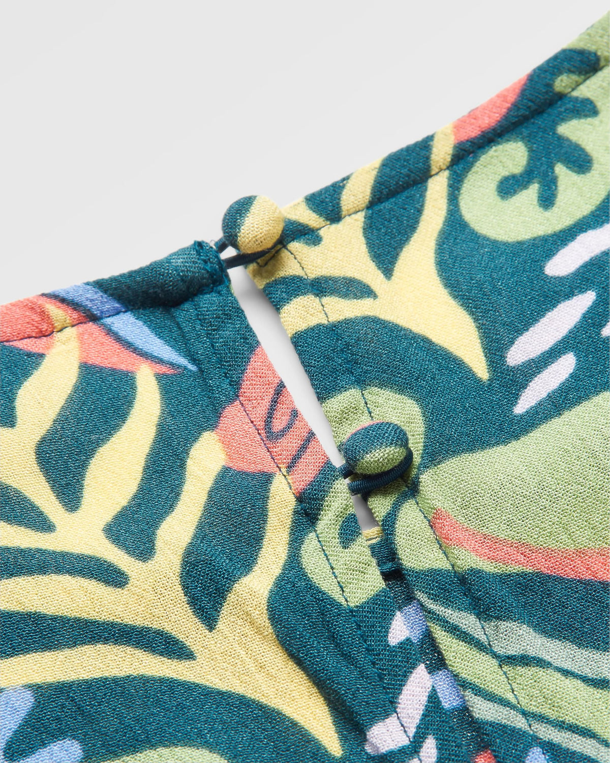 Thimbleberry Jumpsuit - Abstract Seaweed Tidal Blue - Flatlay