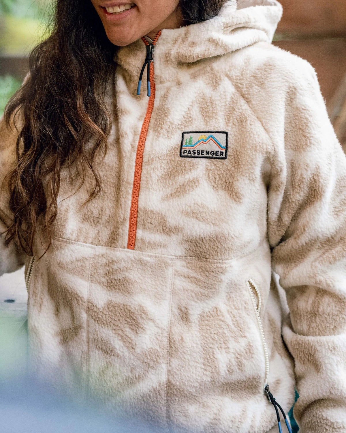 Maine 1/2 Zip Sherpa Fleece - Abstract Mountain Birch - Lifestyle