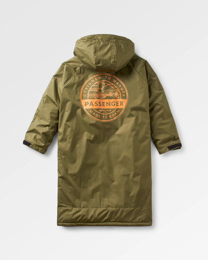 Waves Sherpa Lined Changing Robe - Khaki - Flatlay