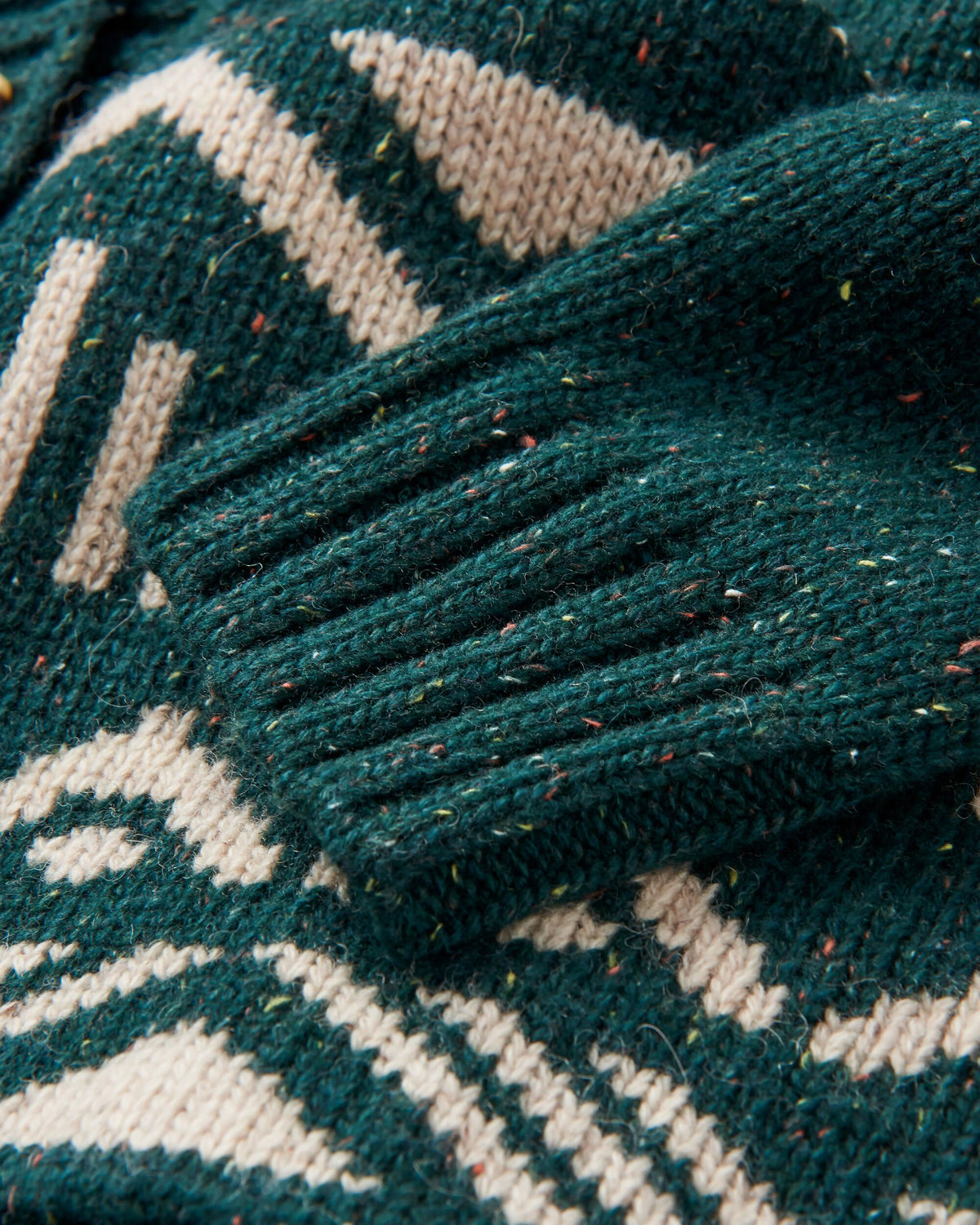 Snoozle Knitted Hooded Cardigan - Rain Forest - Flatlay