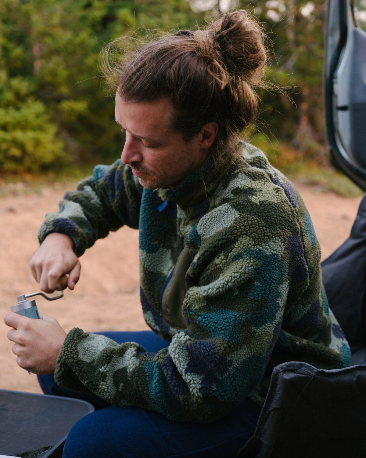Offroad Sherpa 1/2 Zip Fleece - Alpine Camo Khaki - Lifestyle