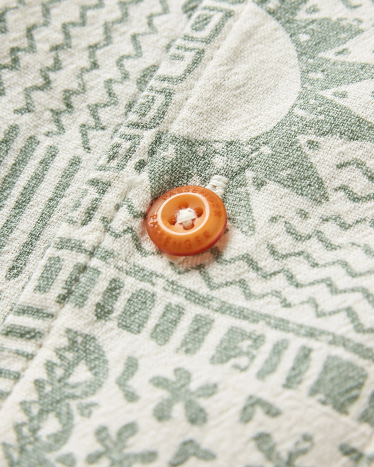 Cove Cotton Short Sleeve Shirt - Vintage Patchwork Pistachio - Flatlay