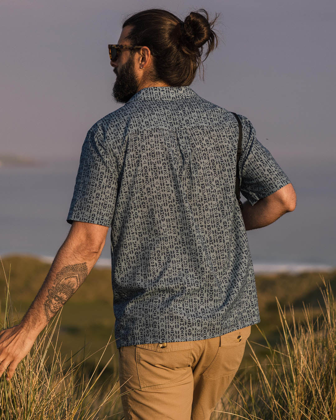 Cove Cotton Short Sleeve Shirt - Blue Mini Geo - Lifestyle