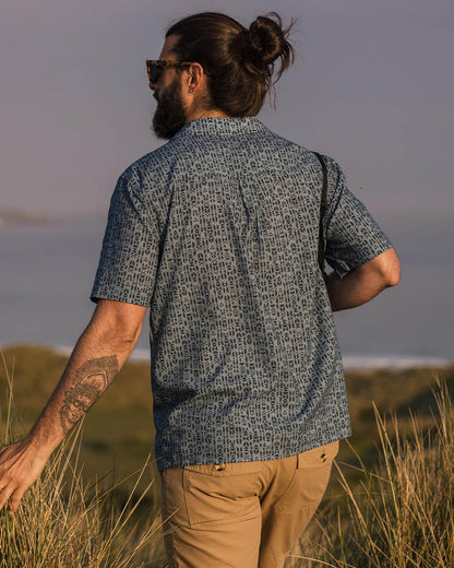 Cove Cotton Short Sleeve Shirt - Blue Mini Geo - Lifestyle