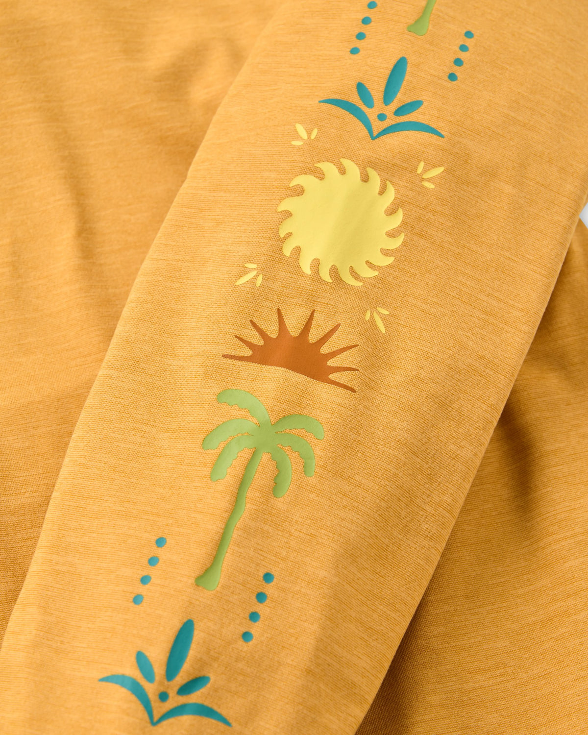 Sunvale Hooded UPF50 LS T-Shirt - Spruce Yellow Marl - Flatlay