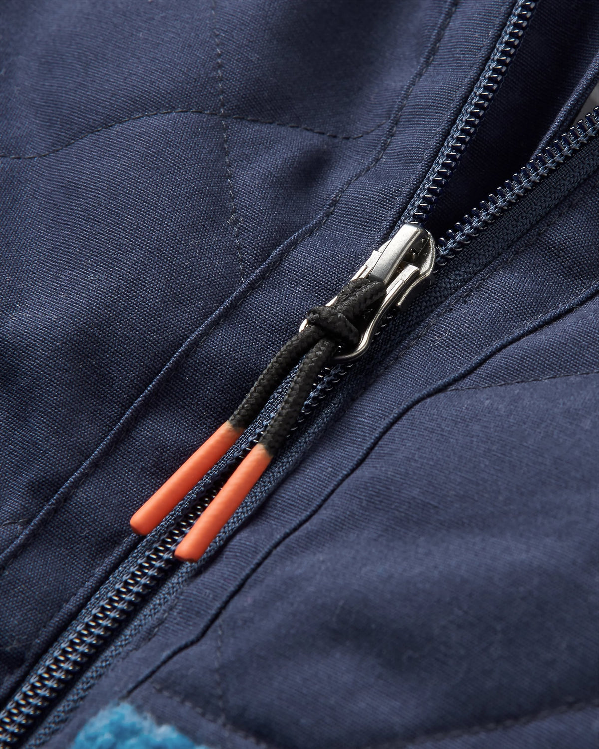 Sefton Deep-Pile Sherpa Full Zip Fleece - Abstract Mountain Blue Steel - Flatlay
