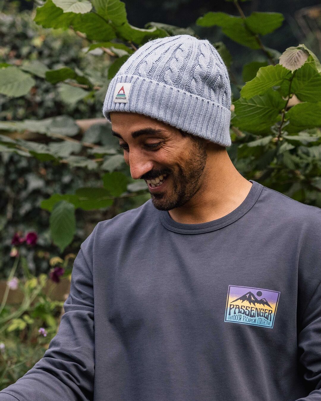 Fireside Cable Knit Beanie - Blue Fog - Lifestyle - Male