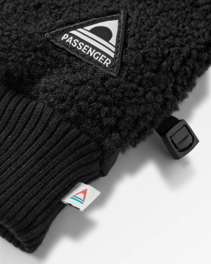 Snowfall Sherpa Gloves - Black - Flatlay