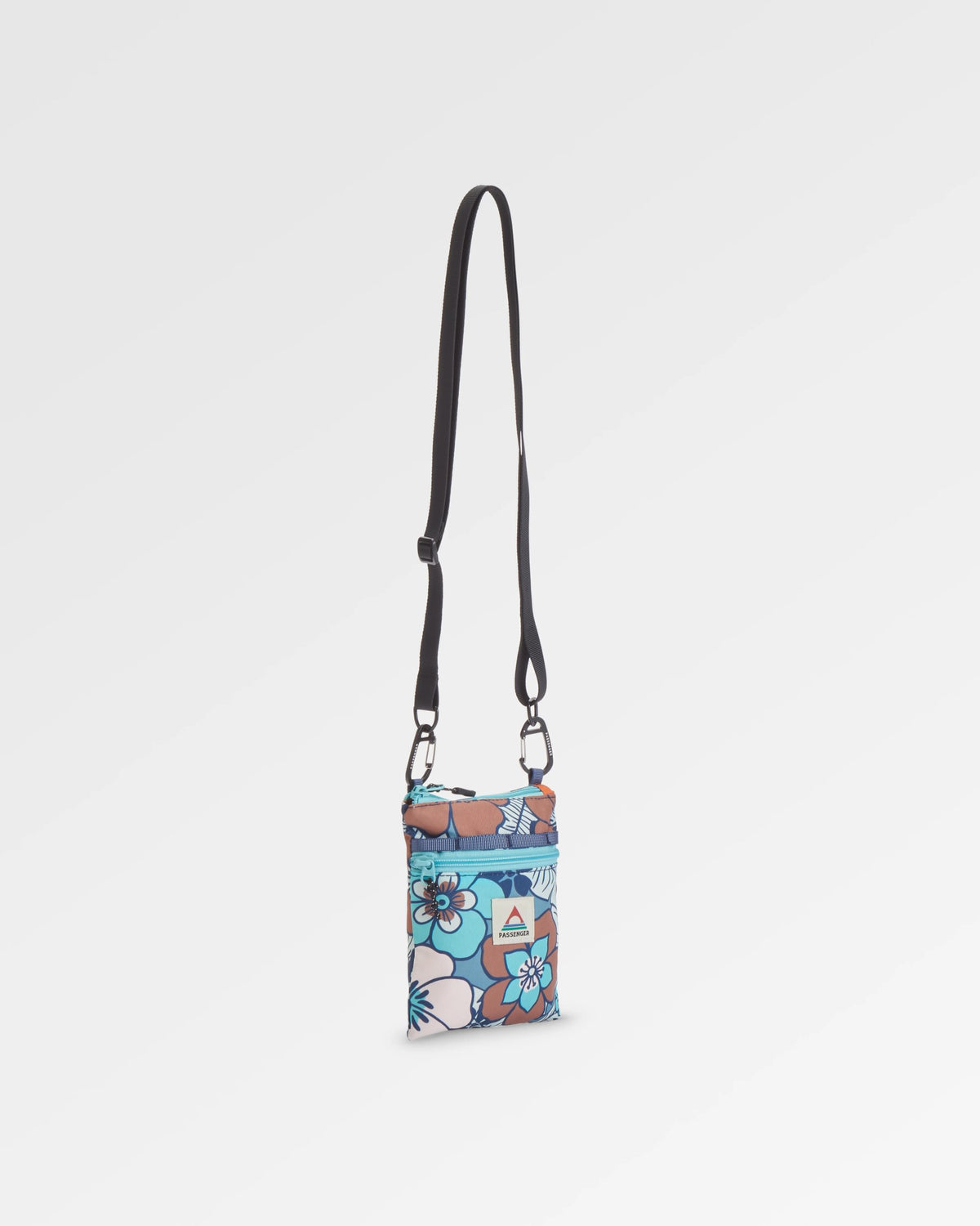 Journey Crossbody Bag - Vintage Floral Aqua - Flatlay