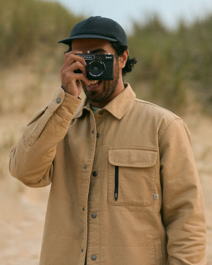 Taranaki Canvas Quilted Overshirt - Stone - Lifestyle