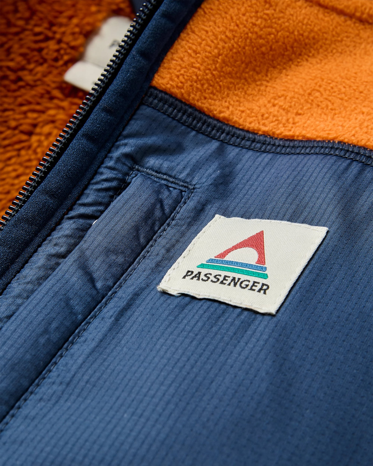 Loch Hooded Polar Fleece - Sunset Orange/Storm Grey - Flatlay