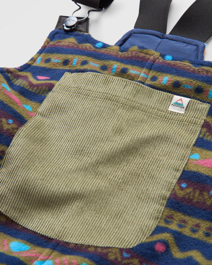 Ace Polar Fleece Dungarees - Mountain Geo Multi - Flatlay