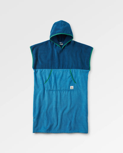 Tulum Towel Poncho - Moonlight Blue/Dark Denim - Flatlay