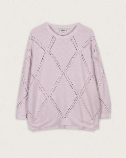Palm Oversized Knitted Jumper - Orchid Hush - Lifestyle