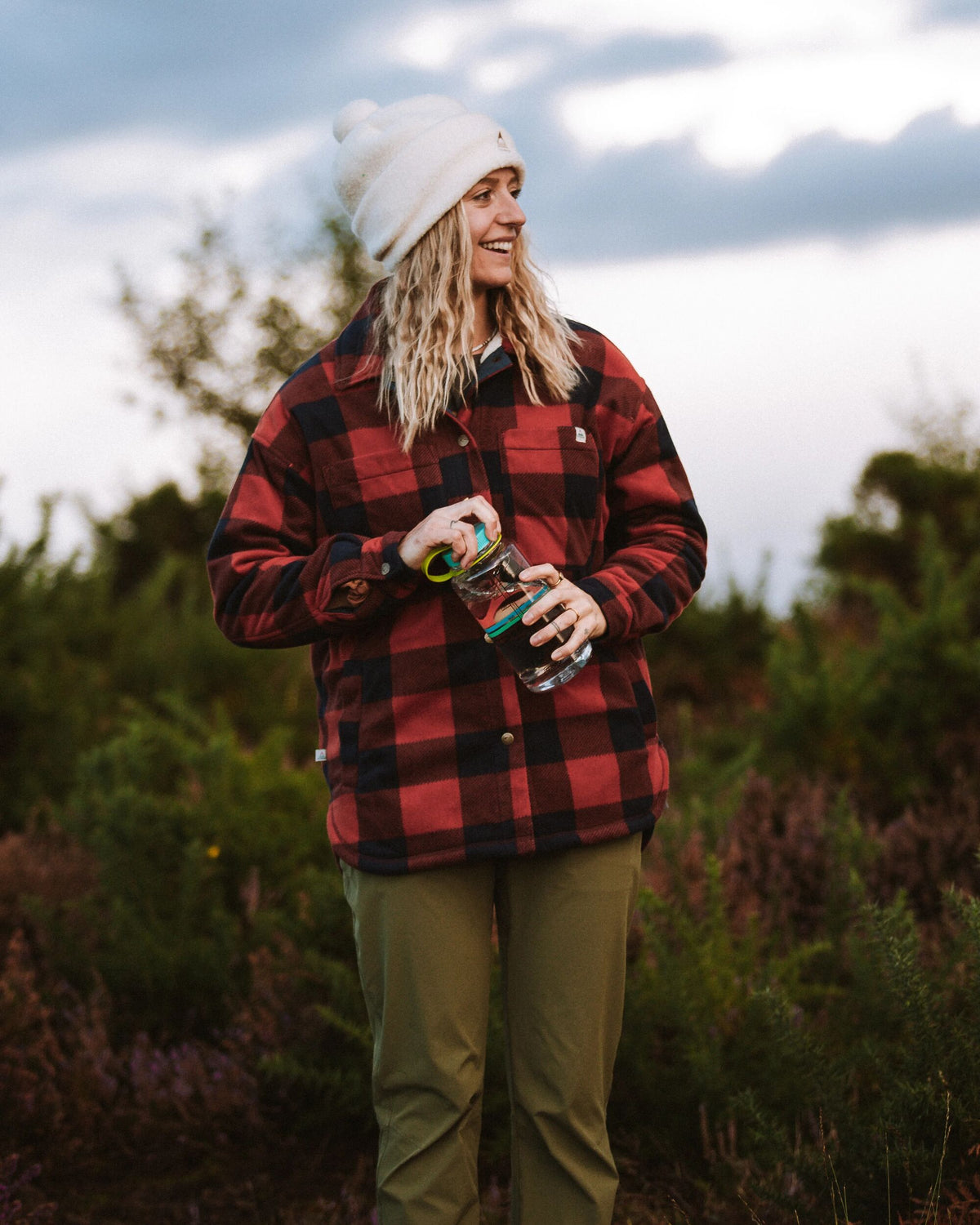 Orion Sherpa-Lined Polar Fleece Shirt - Red Ochre Buffalo - Lifestyle