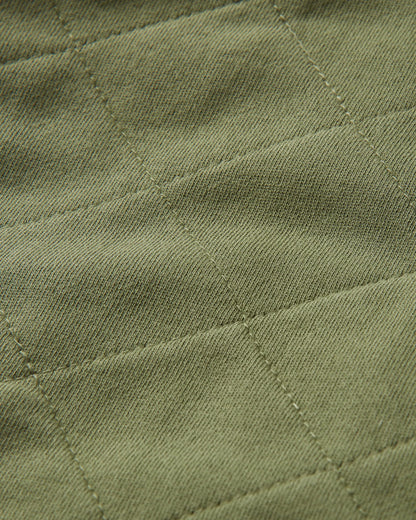 Getaway Quilted Full Zip Hoodie - Khaki - Flatlay