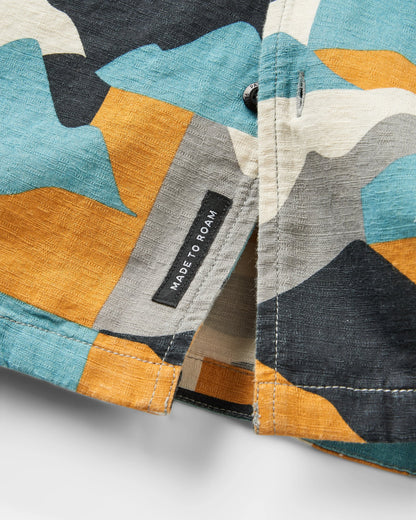 Cove Cotton Textured Shirt - Vista Patchwork Arctic - Flatlay