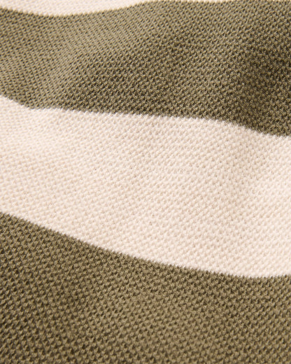 Panorama Striped LS T-Shirt - Dusty Olive - Flatlay