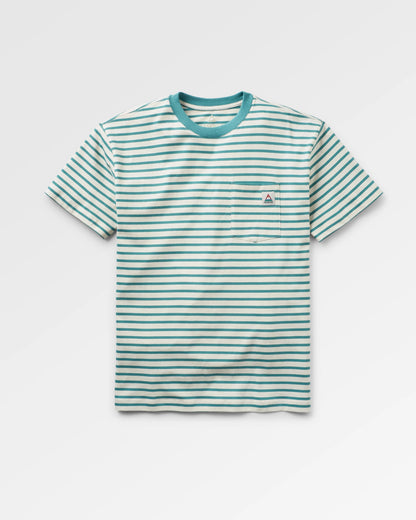 Zen Relaxed Fit T-Shirt - Deep Sea Stripe - Flatlay