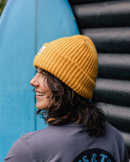 Beechwood Fleece Lined Beanie - Mustard Gold - Lifestyle - Female