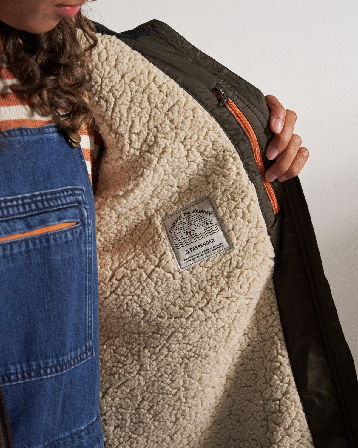 Flora Sherpa Lined Parka - Coffee - Studio Model