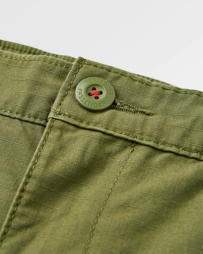 Rif-Raf Cotton Ripstop Short - Khaki - Flatlay