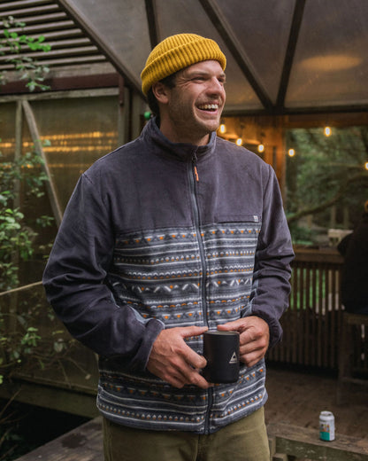 Somewhere Fleece - Geo Tracks Charcoal - Lifestyle