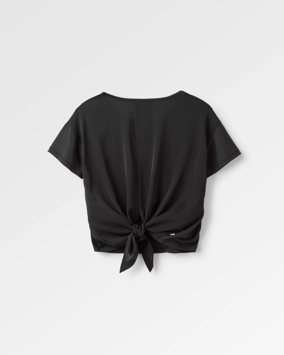 Chakra Tie Back Active T-Shirt - Black - Flatlay