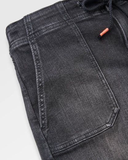 Carriso Short - Washed Black Denim - Flatlay
