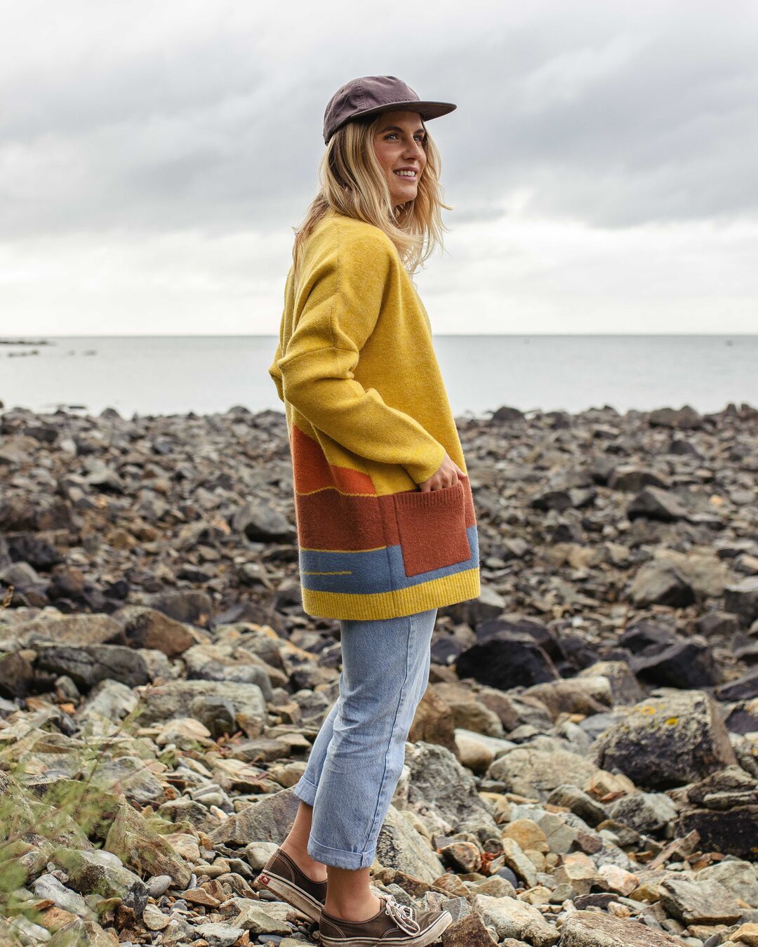 Vista Knitted Cardigan - Amber Gold - Lifestyle