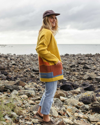 Vista Knitted Cardigan - Amber Gold - Lifestyle
