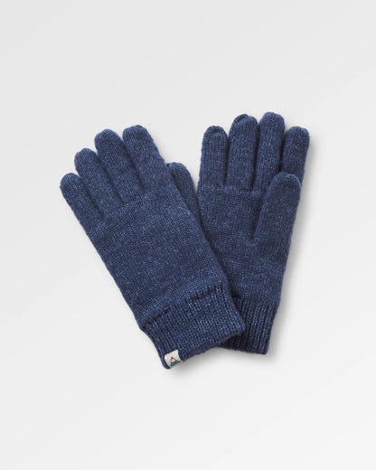 Gale Knitted Gloves - Rich Navy - Flatlay