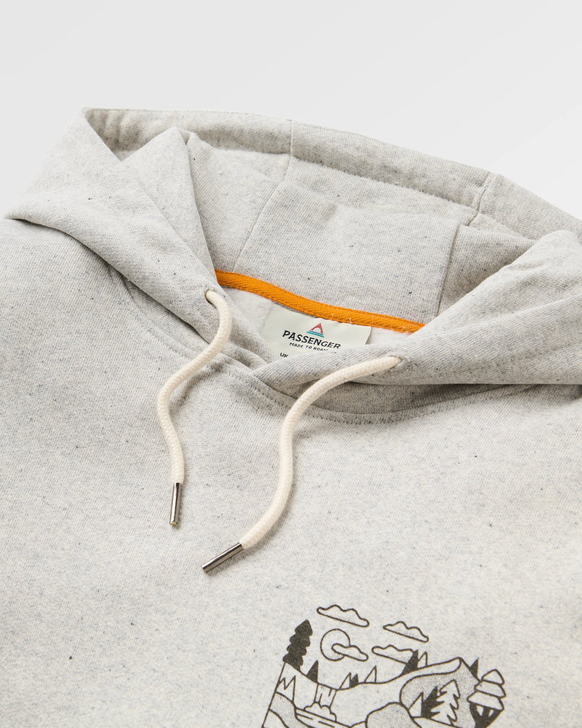 Roam Slow Women's Cotton Hoodie - Light Grey Marl - Flatlay