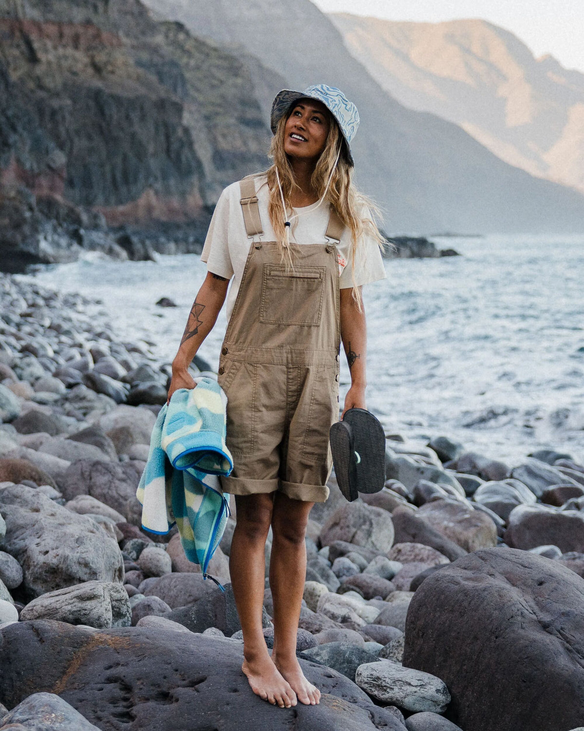 Shuffle Light Cotton Short Dungarees - Elmwood - Lifestyle