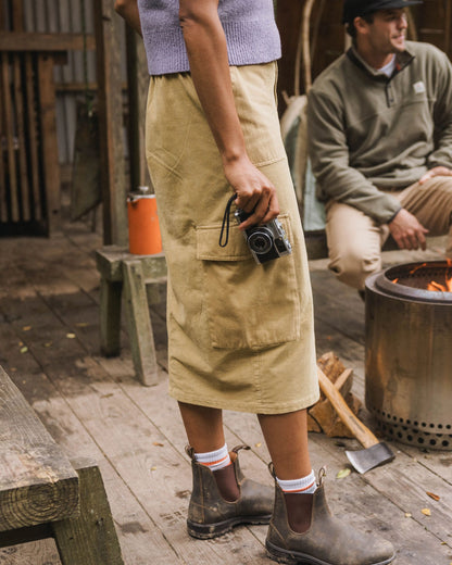 Avian Cord Midi Skirt - Biscuit - Lifestyle