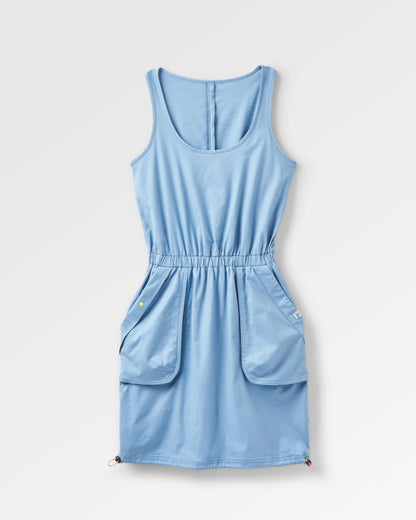 Mesmorise Cotton Dress - Faded Denim - Flatlay