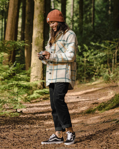 Olympus Yarn Dye Sherpa Fleece Shirt - Surf Spray Check - Lifestyle
