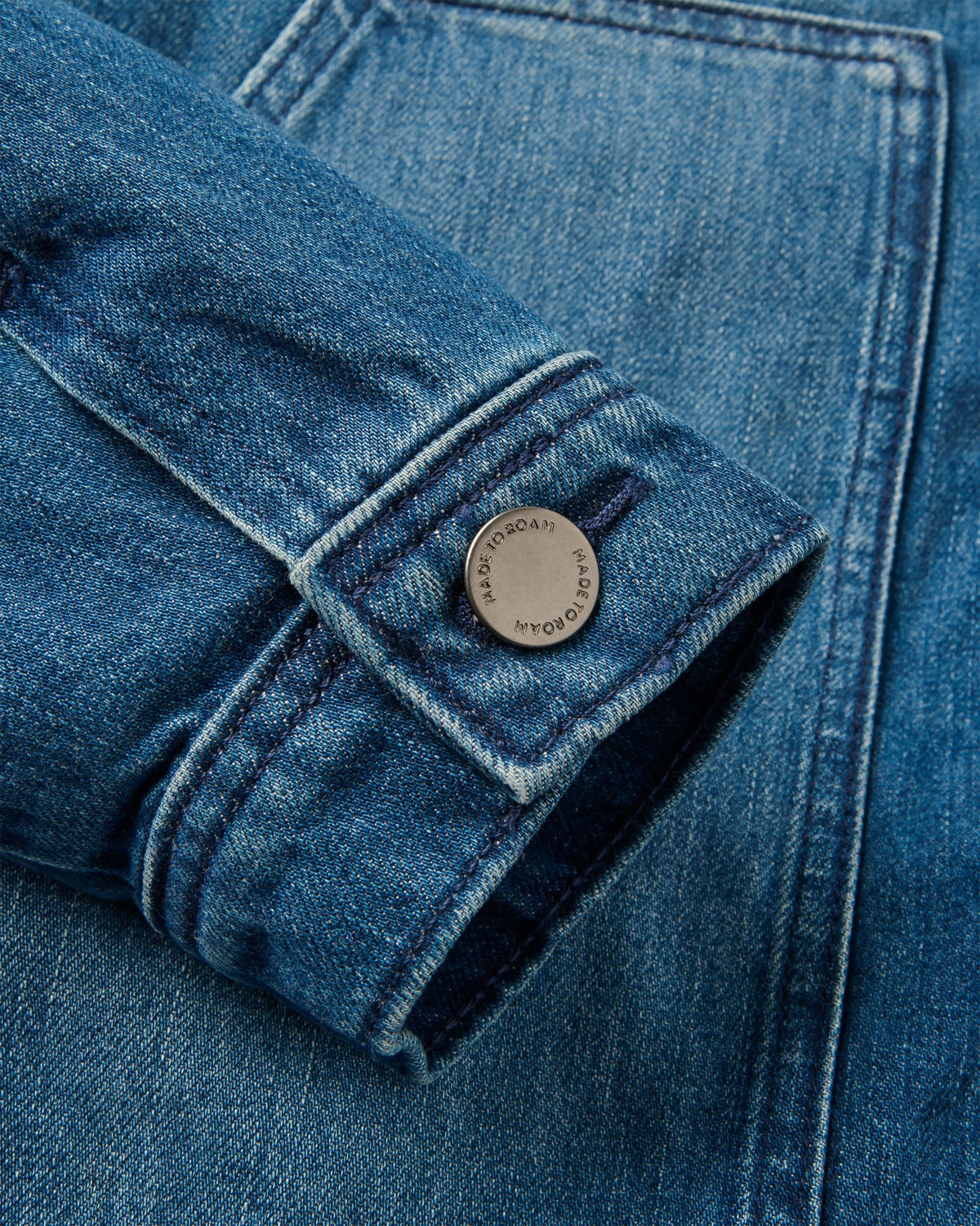 Vantage Lined Denim Jacket - Mid Wash Denim - Flatlay