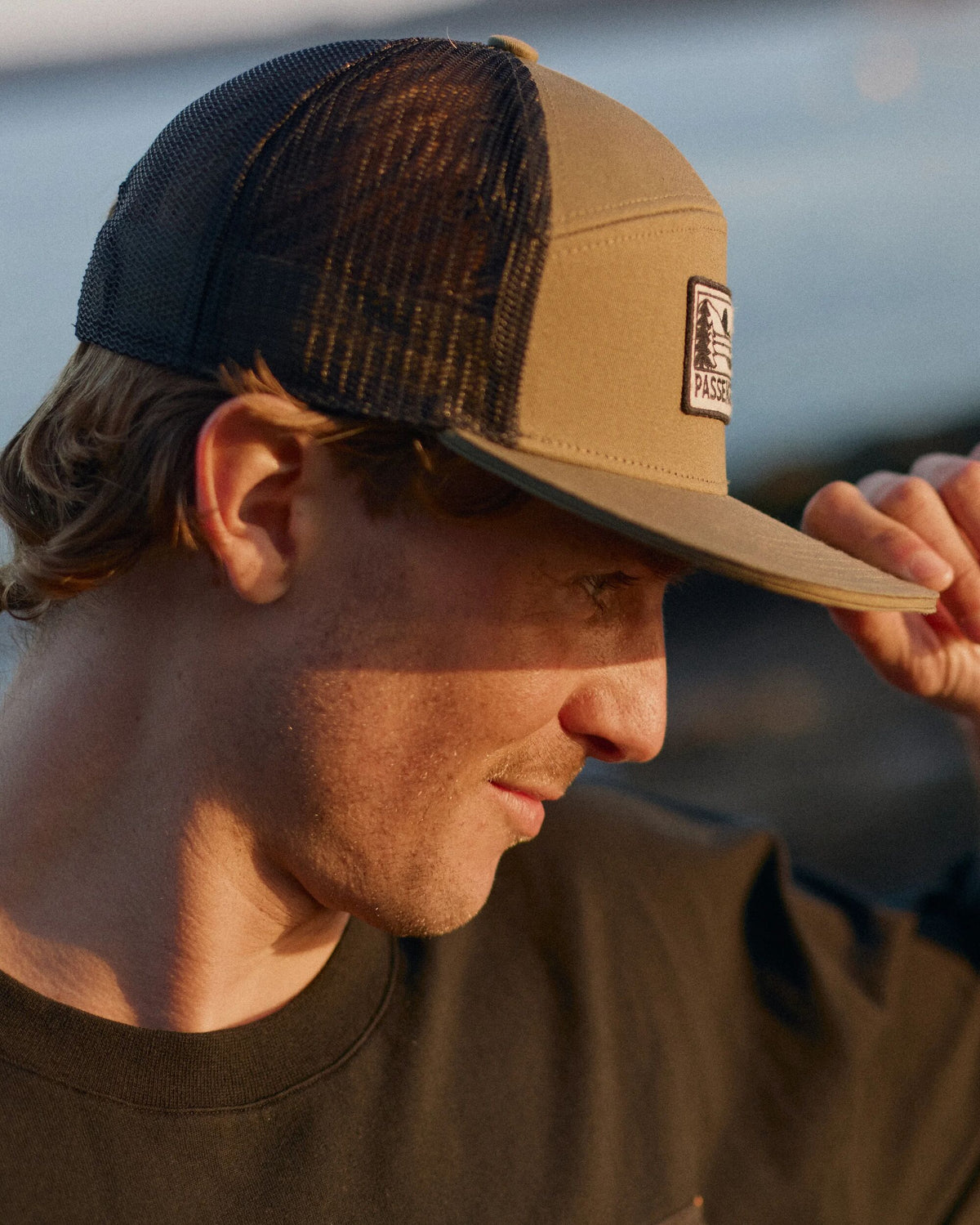 Roamer 7 Panel Cotton Trucker Cap - Khaki - Lifestyle - Male