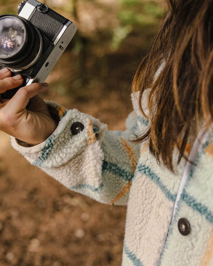 Olympus Yarn Dye Sherpa Fleece Shirt - Surf Spray Check - Lifestyle