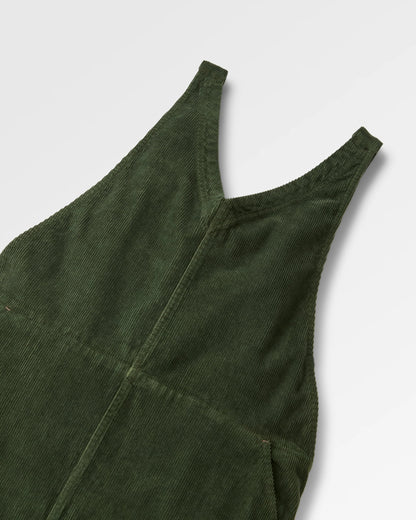 Refuel Cotton Cord Dungarees - Fir Tree - Flatlay