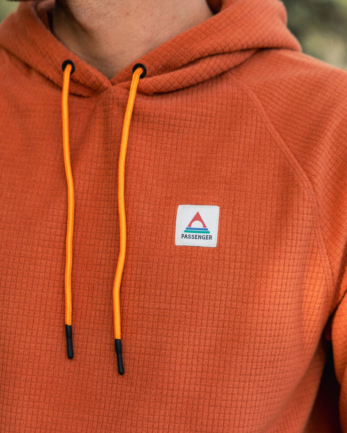 Point Grid Polar Fleece Hoodie - Baked Clay - Lifestyle