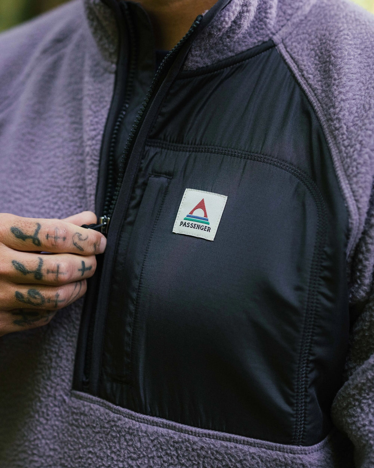 Offgrid 1/2 Zip Sherpa Fleece - Dusty Lilac - Lifestyle
