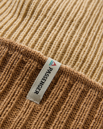 Outlook Reversible Beanie - Toffee/Stone - Flatlay