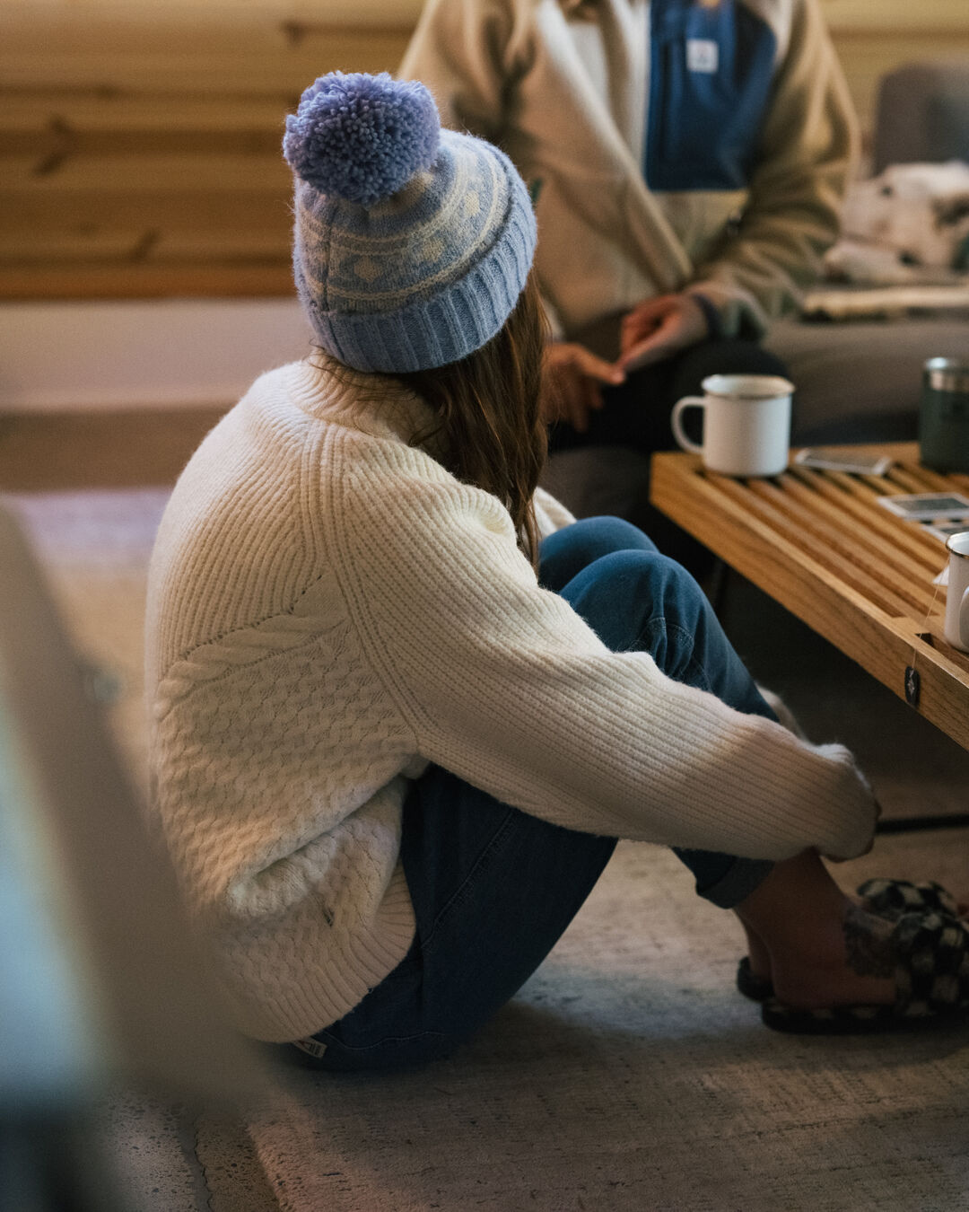 Cozy Cable Knitted Jumper - Off White - Lifestyle